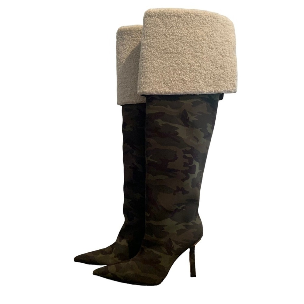 Good American Womens Boots 11.5‎ Camo High Kickstand Neoprene  Sherpa New